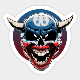 Evil Demon Clown Skull Sticker